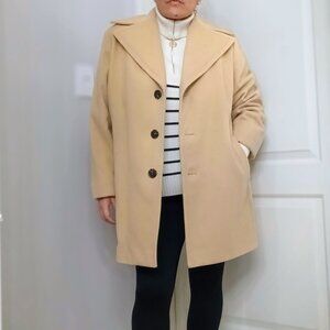 CALVIN KLEIN Women's Single-Breasted Wool-Blend Coat. Plus Size 1X